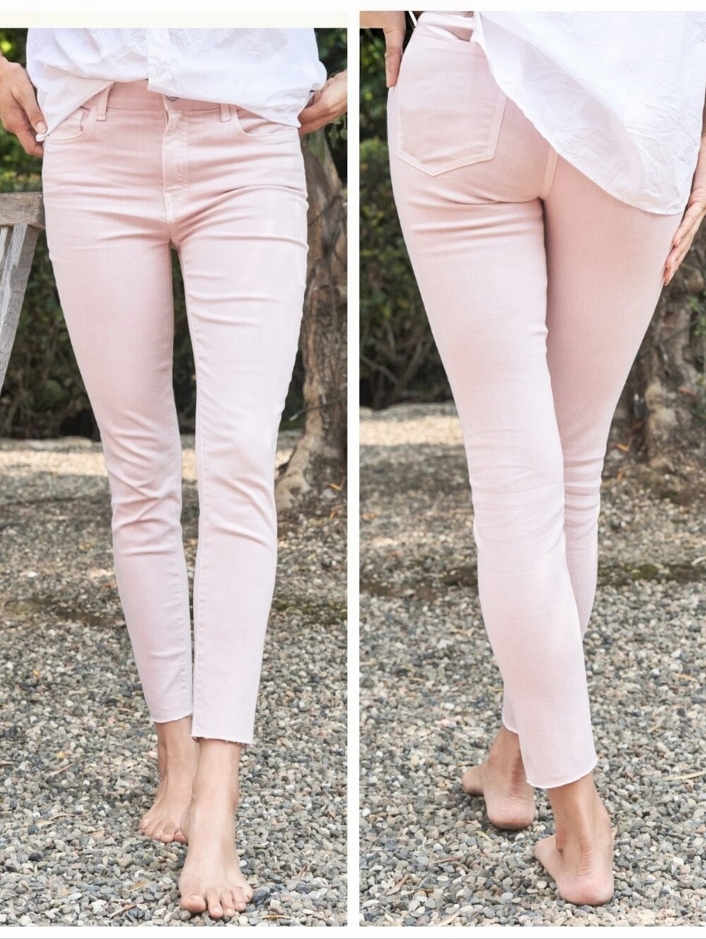 Frank & Eileen $298 Sligo Italian Performance Denim Women's 29 Vintage Rose Pink